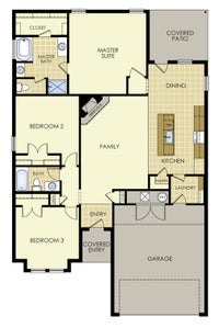 Open concept layout offering three bedrooms and two full bathrooms