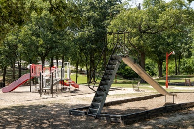 Local playground with tall slide
