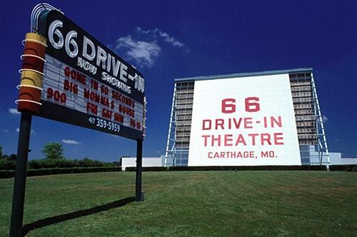 route 66 drive in marquee sign