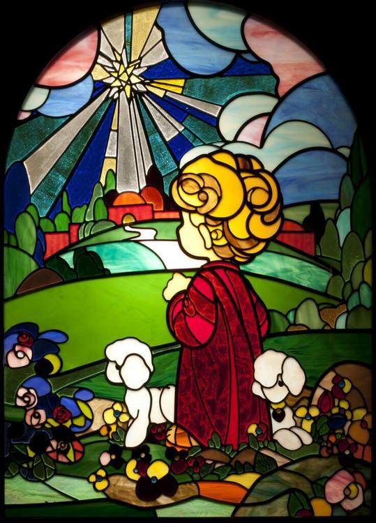 precious moments chapel stained glass art