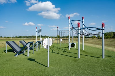 Playground with open grass area in the background